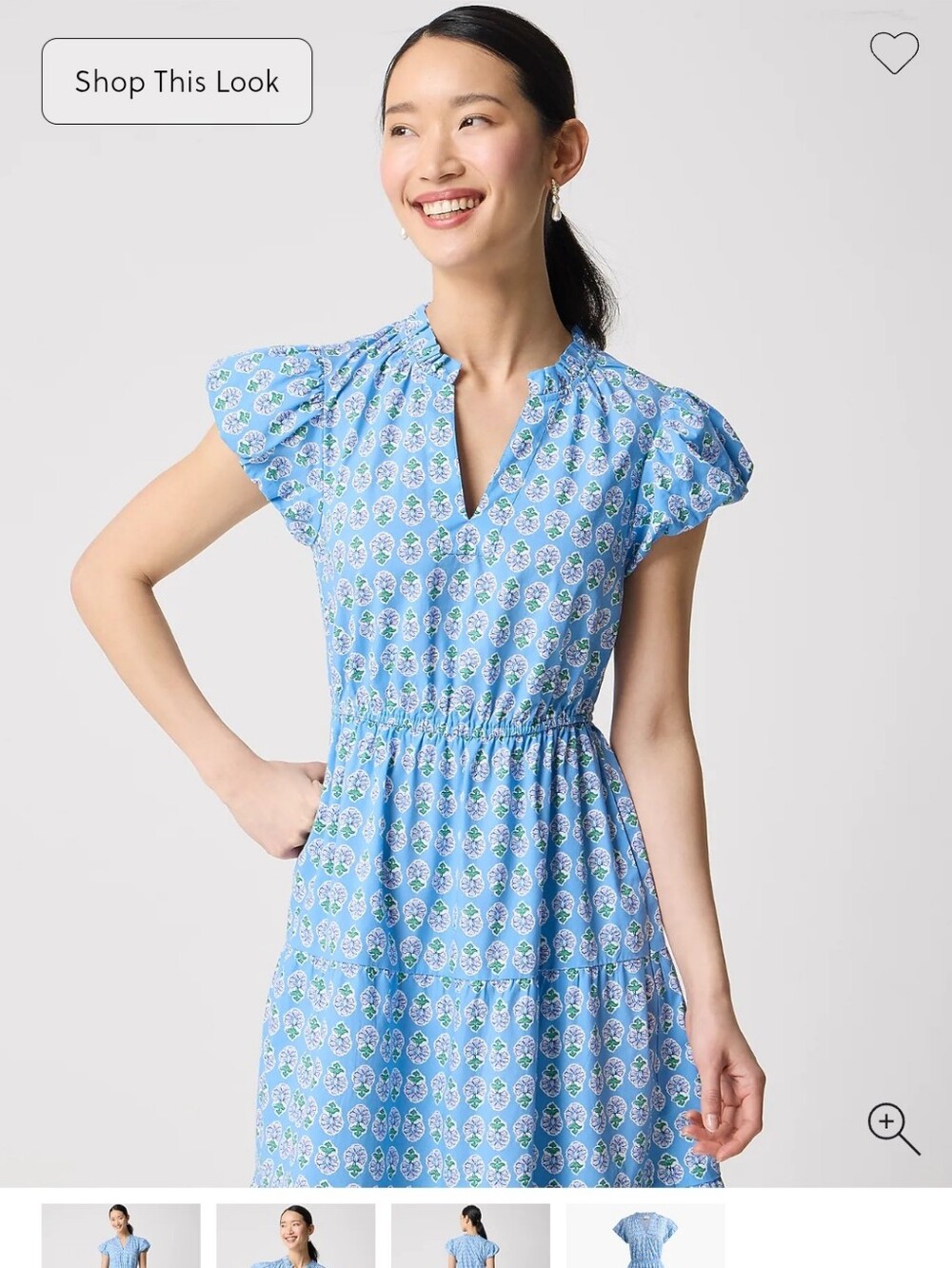 Light Blue Floral V-Neck Maxi Dress Willa - Picture 4 of 9